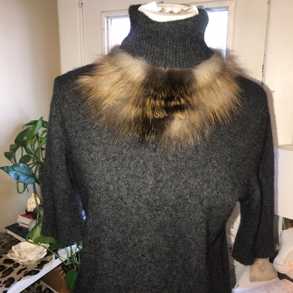 REAL CASHMERE AND FOX FUR knit top - Picture 7 of 7